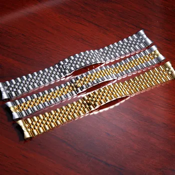 20mm 21mm Silver Guld Rostfritt stål WatchBands Rem Byt Till DATEJUST ROLL Klocka Armband Armband
