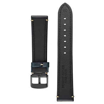 Anbeer Äkta Läder Klocka 18 mm 20 mm 22 mm 24 mm Sadel Business Pilot Style Watch Band för Män Ersätter Klockarmband
