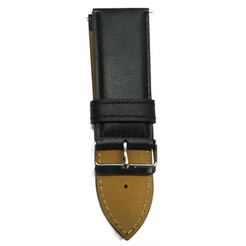 En klocka 30mm Titta på bandet Black Storlek Vintage Kalv Äkta Läder Titta på Rem Med Spänne För Kvinnan eller Mannen armbandsur