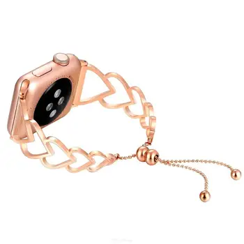 Hjärta-formade armband strap För Apple Titta på 38mm 40mm 42mm 44mm Armband Kvinnor Rostfritt Stål strap iwatch Band-serien 5 4 3 2