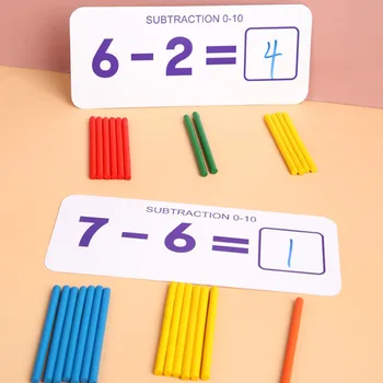 Matematik För Barn Aritmetiska Undervisning Montessori Leksaker För Barn I Tidiga Pedagogiska Leksaker Räkna Trä-Nummer Kognition Födelsedagspresent