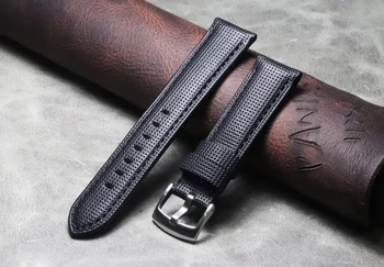 Män handgjorda Hög Kvalitet 20 mm 21 mm 22 mm 24 mm 26 mm tjock svart Klockarmband av hög kvalitet Titta på Remmar För P-märke klocka Armband