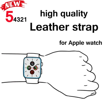 Rem för Apple titta på band 6 5 4 44mm 40mm Hög kvalitet läder correa iwatch 3 2 42mm 38mm Armband för Apple klocka tillbehör