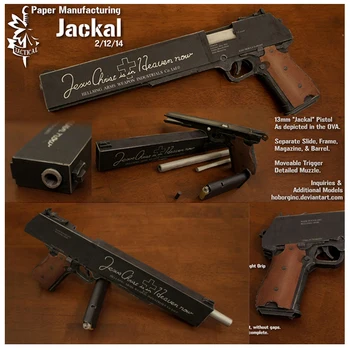 1:1 Skala Jackal Pistol Papper Papercraft Gun DIY-Toy Boy gåva