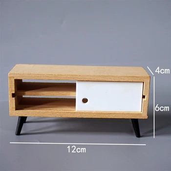 1:12 Dockhus Miniatyr Vardagsrum Möbler i ett TV-ställ I bänkbord