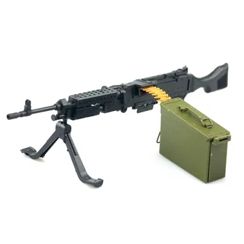1/6 Skala M240B maskingevär Montera Modell Pussel Tegel Militära Vapen Sand Tabell Leksak För Åtgärder Figur