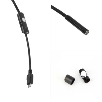 1 M 7 mm Objektiv USB-Kabel Mini Stela Inspektion Kameran Orm Rör Vattentät Endoskop Borescope med 6 LED för Android