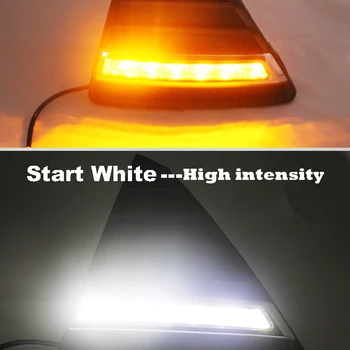 1 Par Bil styling blinkers Gul Bil LED-DRL varselljus ersätta Dimma Lampan Ramen för Ford Focus 3 MK3 2012~