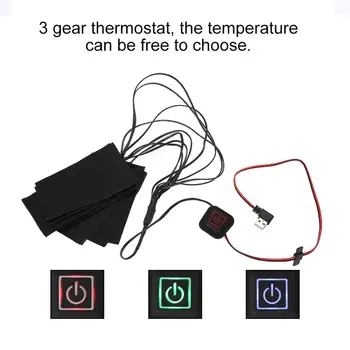 1 Ställ in USB-Elektrisk Uppvärmd Jacka Uppvärmning Pad Offentlig Themal Varm Vinter hösten Värme Vest Pads för DIY Uppvärmda Kläder