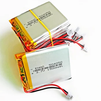 10 st 504050 JST 2,0 mm med 3,7 V och 1500mAh Litium-Polymer Uppladdningsbart LiPo-Batteri För DVD-PAD mobila tablet pc power bank Kamera
