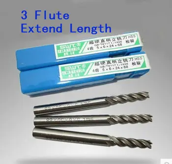 10 st/set 3mm tre 3 Flöjt HSS & Extended Aluminium pinnfräs Fräs CNC-Bitars Fräsning Maskiner och verktyg för Skärande verktyg.Svarv