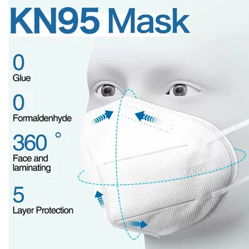 100 ST kn95 mask För vuxna mun masker engångsfilter masker andas mask för ansiktet une 0065 mask släkt mascherine