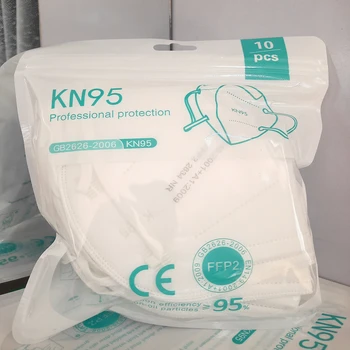 100 Stycken CE-FFP2 Masker 5 Lager KN95 Respirator anti-fog Filtrering Mun Masker Säkerhet Respirator Skyddande Mask för Ansiktet