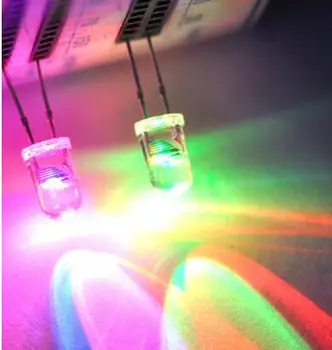 1000 st 5 mm Runda Långsam RGB Flash Rainbow MultiColor Red Green Blue light emitting diod LED