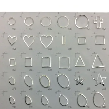 1000Pcs Silver Nail Art Metal-Skiva Stjärniga Runt Hjärtat 3D-Tips för Inredning Strass Pärlor Glänsande Glitter Charm Manikyr Tillbehör