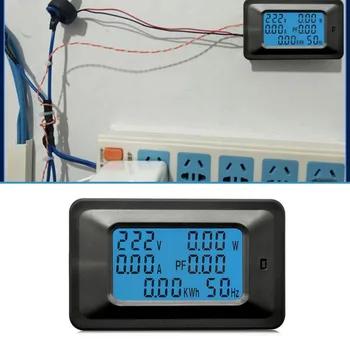 100A AC Digital LCD-Panel Effekt Watt-Mätaren Övervaka Voltmeter Amperemeter Spänning Ström Indikator Testare för Hushållsapparater
