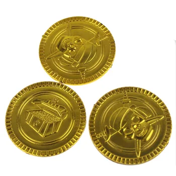 100pc Part Gåvor Treasure Spelet Jaga Pirater Caribbean Gold Coin Klä Upp Smycken Fest Metall Mynt Kapten Pirate Leksak Medalj