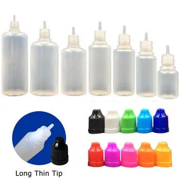 100st 50 ml PE-Plast droppflaska Tom Flaska med Childproof Cap för E Flytande Flaska Snabb Leverans