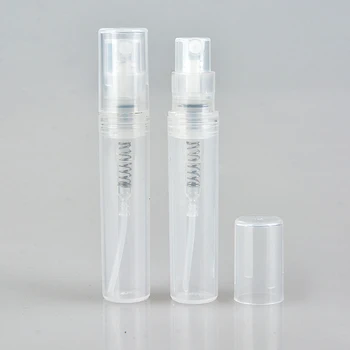 100st/del 2 ml 3 ml 4 ml 5ml Liten Rund plastbehållare Parfym Flaskor Atomizer Tom Kosmetiska Behållare För Prov
