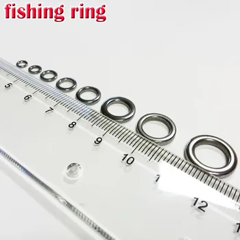 100ST/MYCKET fiske solid ring 304 ren rostfritt stål fiske ring fiske tillbehör Tunga drag, pimpelfiske ring