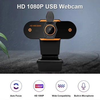 1080P/2k Autofokus Full HD-Webbkamera Kamera Med Mikrofon USB2.0 Web Cam videosamtal För dator Dator Bärbar dator
