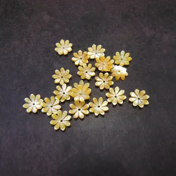 10pc 10mm Sea Shell Blomma Huggen Naturligt pärlemor Skal Pärlor DIY Resultaten Lösa Pärlor För Smycken Gör DYL0010