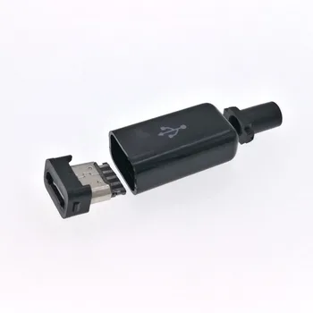 10sets DIY-Mikro-USB Typ B Hona 5pin Fyra Bit Församling Kontakt Uttag
