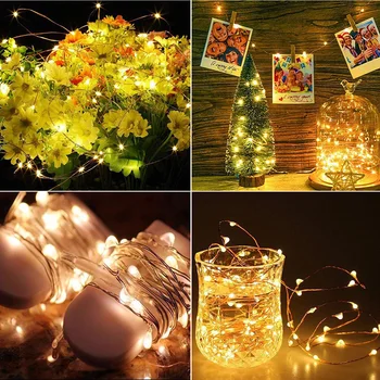 10st 1M 2M 3M 5M koppartråd LED String lights Semester belysning Fairy Krans För julgran Bröllop Dekoration