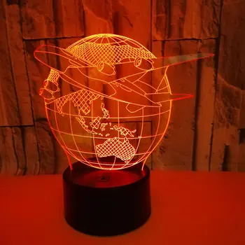 10st 3D LED-Lampa 7 Färg Förändras Fish 3D LED-Lampa bordslampa Nyhet Belysning Bästa Gåva