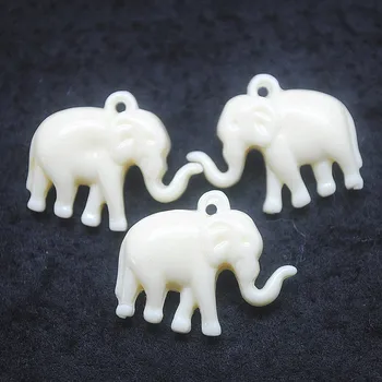 10st med elefant hängen lera material 23x18mm vita färger för vackra smycken att göra smycken tillbehör delar varm