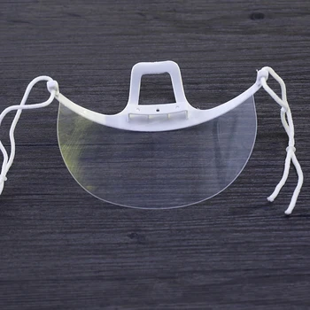 10ST Transparent Catering Mask Anti Fog Catering-Mat Hotel Plast Kök Restaurang Leende Mun Masker