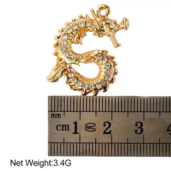 10st Två Färger Djur Dragon Charm Hänge Med Strass Tillbehör För DIY Smycken Gör Örhängen Handgjorda Halsband