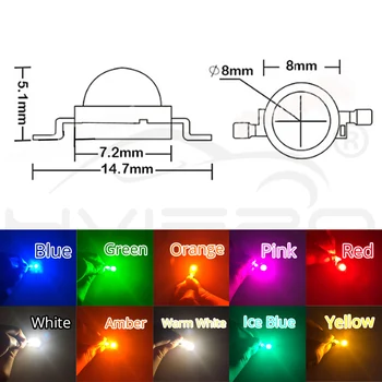 10X 5W High Power LED Lysdioder Led Chip SMD Ljus Pärla Sändare Vit Grön Röd Blå Gul Lampa-Dioder Diod Lampa