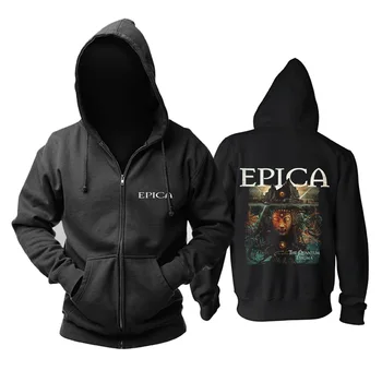 11 design Blixtlås Tröja Epica Rock mjuk Bomull hoodies punk goth metal kläder träningsoverall sudadera shell fleece jacka