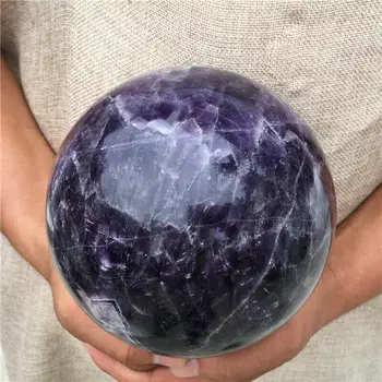 120-135mm Jätte Naturliga drömmande ametist Sfär quartz crystal ball helande Naturliga stenar och mineraler