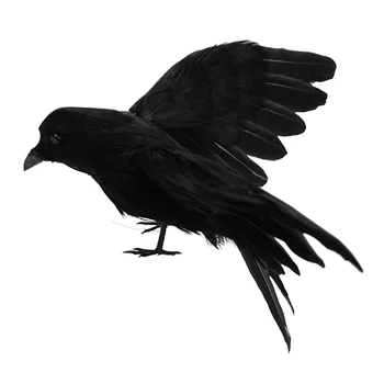 12st/set Falska Ravens Kråkor Realistiska Fåglar för Hem Trädgård Halloween Dekoration Bröllop