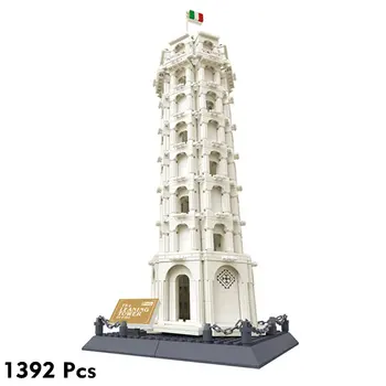 1392 St Arkitektur Serien Italiana Lutande Tornet i Pisa byggstenar Sätter Tegel Klassiska Stadens Silhuett Modell Barnen Leksaker