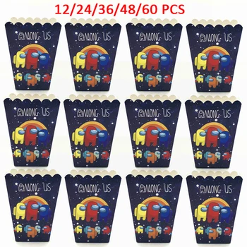 14*9*6cm Bland Oss Tema Popcorn Låda Pojkar och Flicka Bland Oss Birthday Party Supplies För Familjen julfest Popcorn Lådor