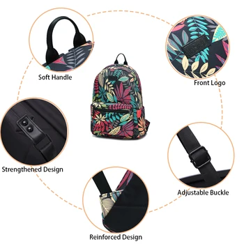 14 Stilar Mini Ryggsäck för Tonårsflickor Lätta Små Väskor Skolan Slitstark Canvas Travel Bag Ryggsäck Mochilla Feminina