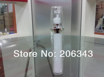 15 ML pearl white lotion flaskan eller ögonkräm flaska med airless pump rulla på och kan användas för Kosmetiska Förpackningar