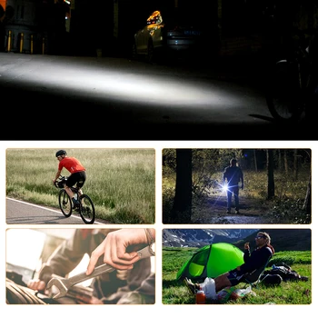 15000 Lumen Induktion Cykel Främre Ljus USB-Laddningsbara Smart Pannlampa T6 LED Cykel Lampa Cykel cykel Ljus med Bakljus