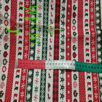 160cm Bredd Klassisk Grön Röd Vit Jul Xms-Randigt bomullstyg För DIY-Sy i Lappteknik-Sängkläder, Kläder, Tyg Klä Hem