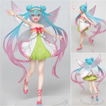 18Cm Hatsune Virtuell Sångerska Modeller Miku Cherry Blossoms Leksaker Våren Kläder Pvc Struktur av Material Japansk Anime Figur Dockor