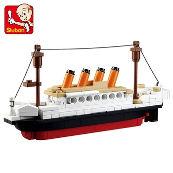 194Pcs RMS Titanic Fartyget Båt byggstenar Sätter Juguetes DIY Kit Tegel Staden Brinquedos Siffror Pedagogiska Leksaker för Barn