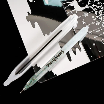 19Pcs DIY Kulspetspenna Silikon epoxiharts Gjutformar för DIY-Pen Ljus Penna Innehavaren Penna Behållare Mögel Konsthantverk