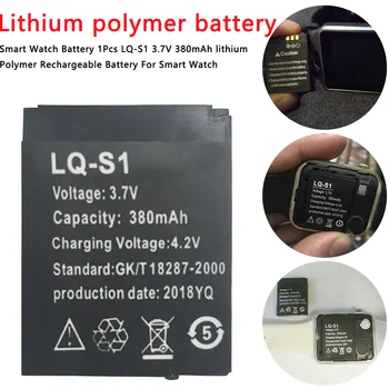 1st LQ-S1 3,7 V 380mAh litium-Polymer Uppladdningsbart Batteri Smart Klocka Batteri För Smart Watch DZ09 QW09 W8 A1 V8 X6