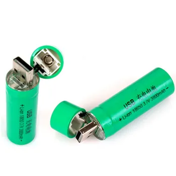 1ST USB-high-power-batteri ladduttaget 18650 ficklampa ficklampa batteri batterier Mini-USB, uppladdningsbart Batteri