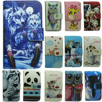 1x UGGLA Katt Hund Varg Panda Tiger Rådjur Plånbok Kickstand Flip case cover till Apple iphone 5 5S SE 5C ipod touch 5 6 th