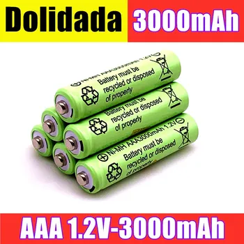 2/4/8/12/20st Ursprungliga AAA 3000 mAh 1,2 V Kvalitet uppladdningsbart AAA-batteri 3000 mAh Ni-MH laddningsbara 1,2 V 2A batteri