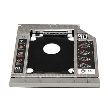 2: a HDD Caddy 9,5 mm SATA 3.0 Dubbel LED-SSD HDD Fall Kapsling för HP ProBook 440 445 450 455 470 G0 G1 G2 DVD - /CD-ROM
